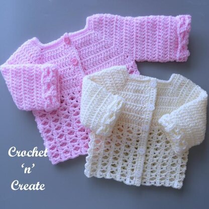 Cluster and Lace Baby Cardigan