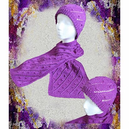 Flower Bed Scarf & Hat - knitting pattern