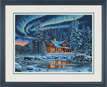 Dimensions Aurora Cabin Cross Stitch Kit - 41cm x 30cm