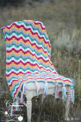 Reversible Textured Chevron Afghan