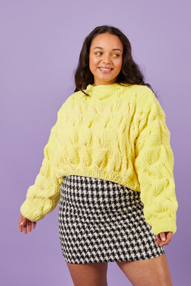 Daydream Sweater - Free Jumper Knitting Pattern for Women in Paintbox Yarns Chenille by Paintbox Yarns