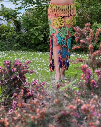 Crochet Beach BOHO Lace Maxi SKIRT Cover Up.