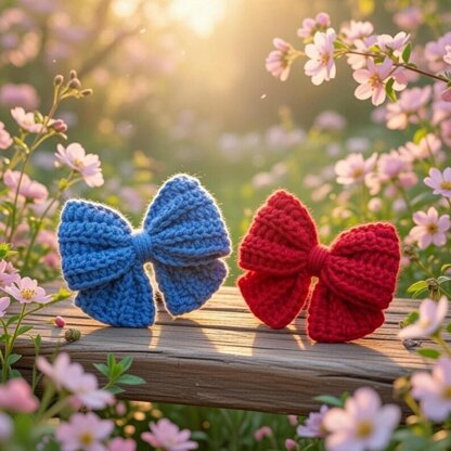 Crochet Bow Hair Clip Pattern – PDF + Video Tutorial | Easy Beginner DIY Hair Accessory