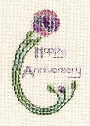 Derwentwater Designs Mackintosh Rose Greeting Card Cross Stitch Kit - 12.5cm x 18cm