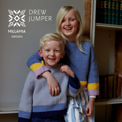 Drew Jumper - Free Knitting Pattern for Kids in MillaMia Naturally Soft Merino