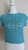 LIGHT AQUA GREEN CROCHET SHELL STITCH TOP