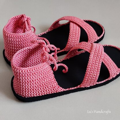 Crochet Criss cross slipper