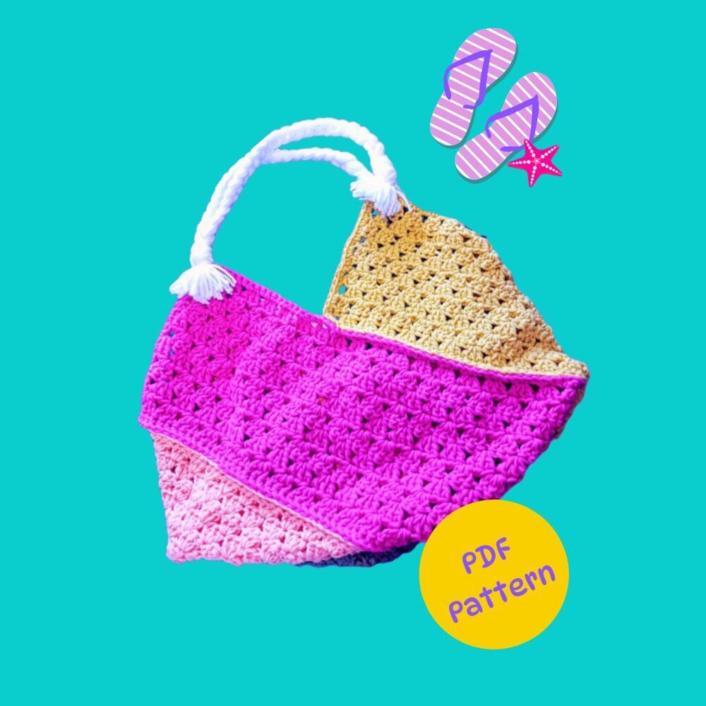 Crochet easy beach bag Crochet pattern by Ruth Ramon LoveCrafts