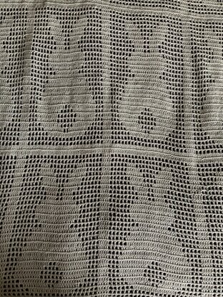 Grey cotton baby bunny filet blanket