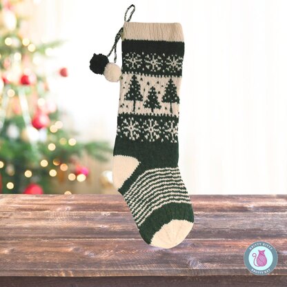 Winter Tree Christmas Stocking