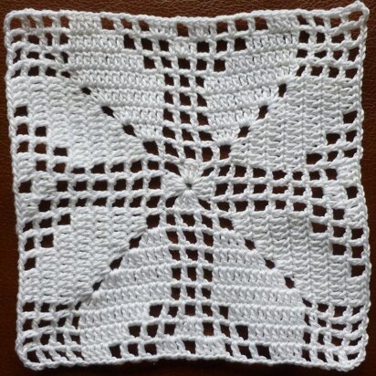 Crochet Granny Square Filet Lacy Afghan Block Motif Square LD-105