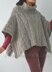 #163 Cable Love Cowl Neck Poncho