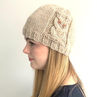 “Owl” Beanie, 2yrs to adult, flat and circular