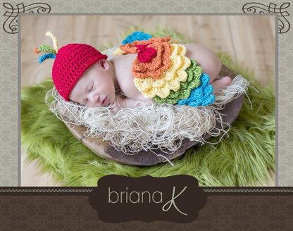 Newborn Bird with Hat/Tieback Options