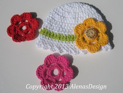 Baby Hat with Flower