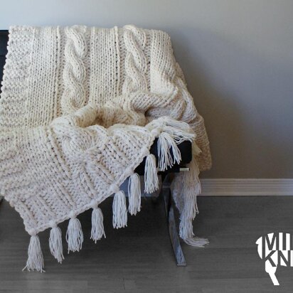 Triple Cable Throw Blanket / Rug (2015014) - knitting pattern