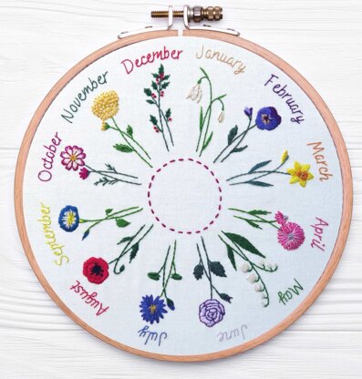 Year of Flowers Hand Embroidery Pattern