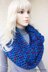 Puff Stitch Infinity Scarf With Flower