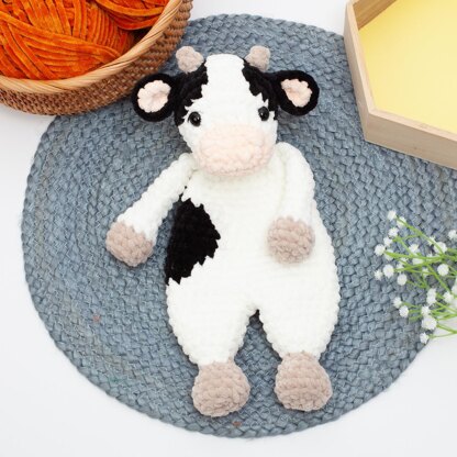 Cow lovey crochet pattern. Baby lovey