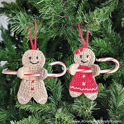 Gingerbread Man Candy Cane Holder Ornament