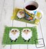 Dancing Sheep Mug Rug