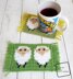 Dancing Sheep Mug Rug