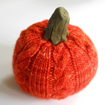 Cable Stitch Pumpkin Knitting pattern by Marie Mayhew Designs | LoveCrafts