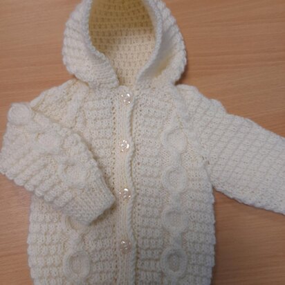 Globe cable baby hoodie
