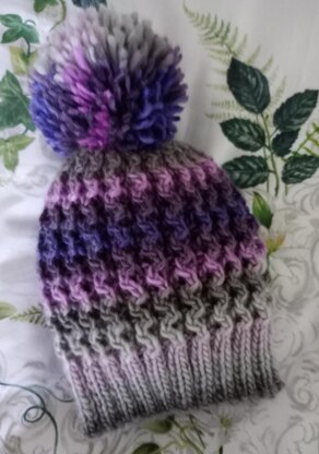 Simple Beanie Hat Chunky Yarn Straight Needles