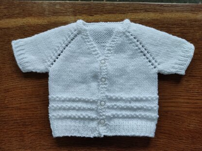 Short Sleeve Baby Cardigan 0-3 Months Old
