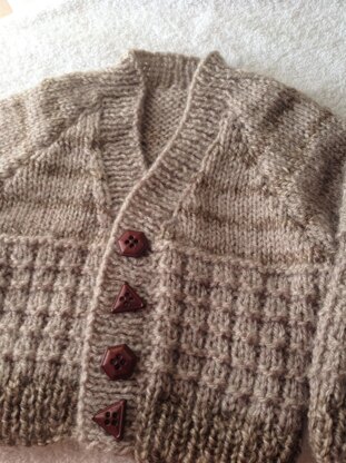 Warm waffled baby cardigan Knitting pattern by Seasonknits | LoveCrafts