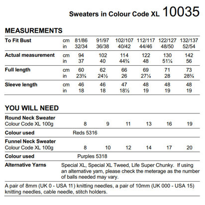 Sweaters in Stylecraft Colour Code XL - 10035 - Downloadable PDF