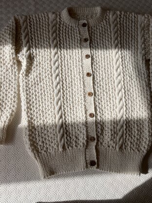 Cable & mesh pattern cardigan