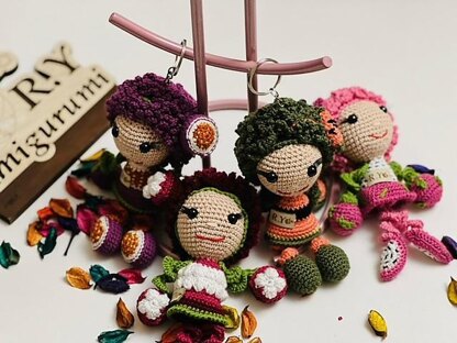 Amigurumi Exotic fruits keychain