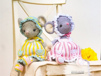 Doll Clothes, Crochet Pattern - Outfit Easter Mouse