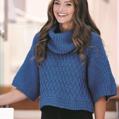Evania Basket Weave Jumper in West Yorkshire Spinners Re: treat - WYS0009  - Downloadable PDF