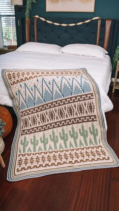 Desert Cactus Mosaic Blanket