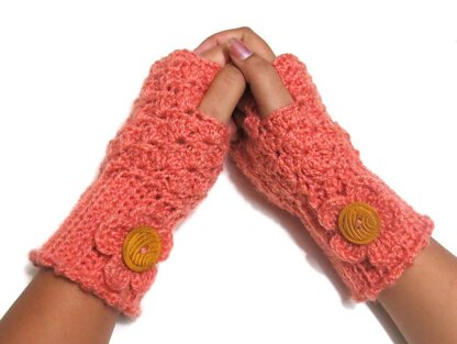 Fingerless mittens shell design