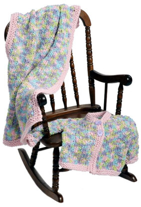Baby Jacket & Blanket in Plymouth Yarn Encore Boucle Colorspun and Encore Worsted - 1183 - Downloadable PDF