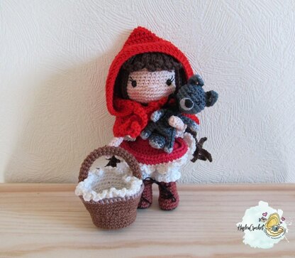 Doll crochet pattern tutorial "Little riding hood"