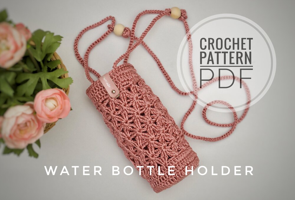 Crochet Water Bottle Holder, Pattern PDF, Crochet Bottle Holder