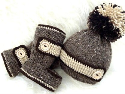 Baby Boy Set Knitted Baby Hat Baby Shoes