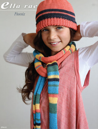 Scarf and Beanie in Ella Rae Phoenix - ER4-01 - Downloadable PDF