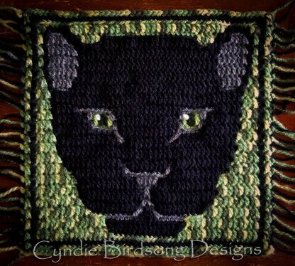 Wild Heart Mosaic Crochet square - Black Panther