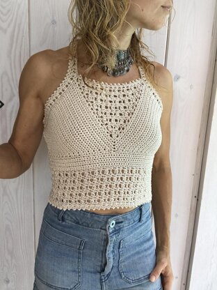 Ravelry: White Diamond Halter Top pattern by Color Me Crocheted