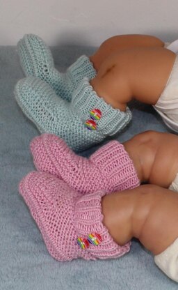 Baby Simple 2 Button Circular Booties