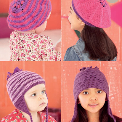 Berets and Helmets in Sirdar Snuggly 4 Ply 50g - 4474 - Downloadable PDF