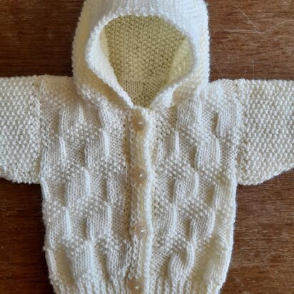 Tumbling blocks baby hoodie - knitting pattern