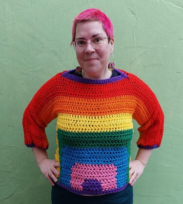 Crochet shop rainbow sweater