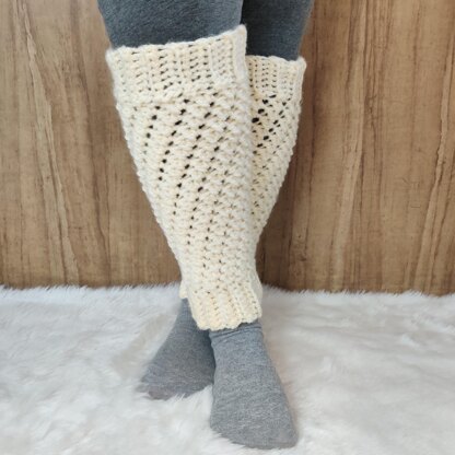 White Winter Leg Warmers